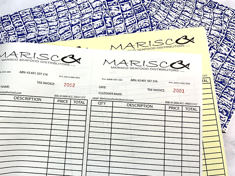 NCR Carbonless Invoice Books - Marisco