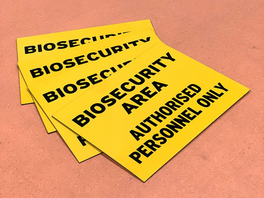 Safety Signs - Biosecurity Area