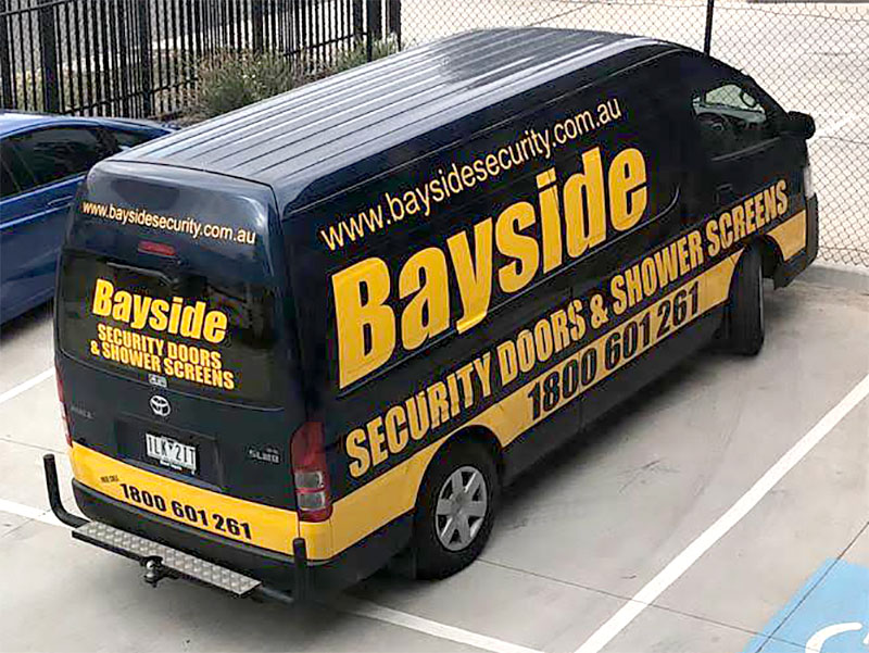 Vehicle Signage - Bayside Security Toyota HiAce