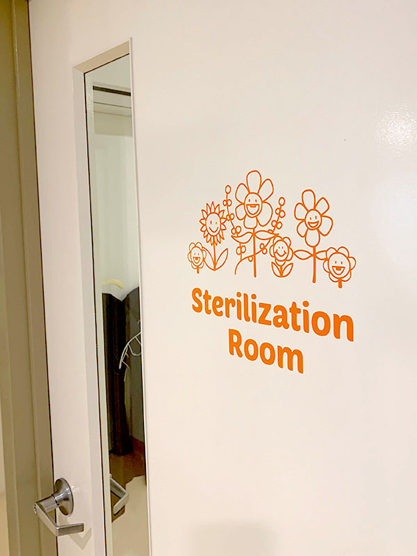 Kiddies Dental Care - 'Sterilization Room' Door Decals