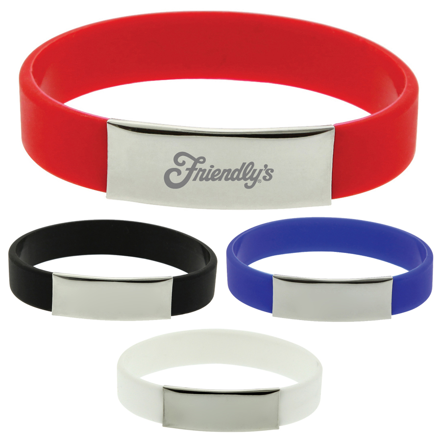 Silicone Wristband with Metal Plate